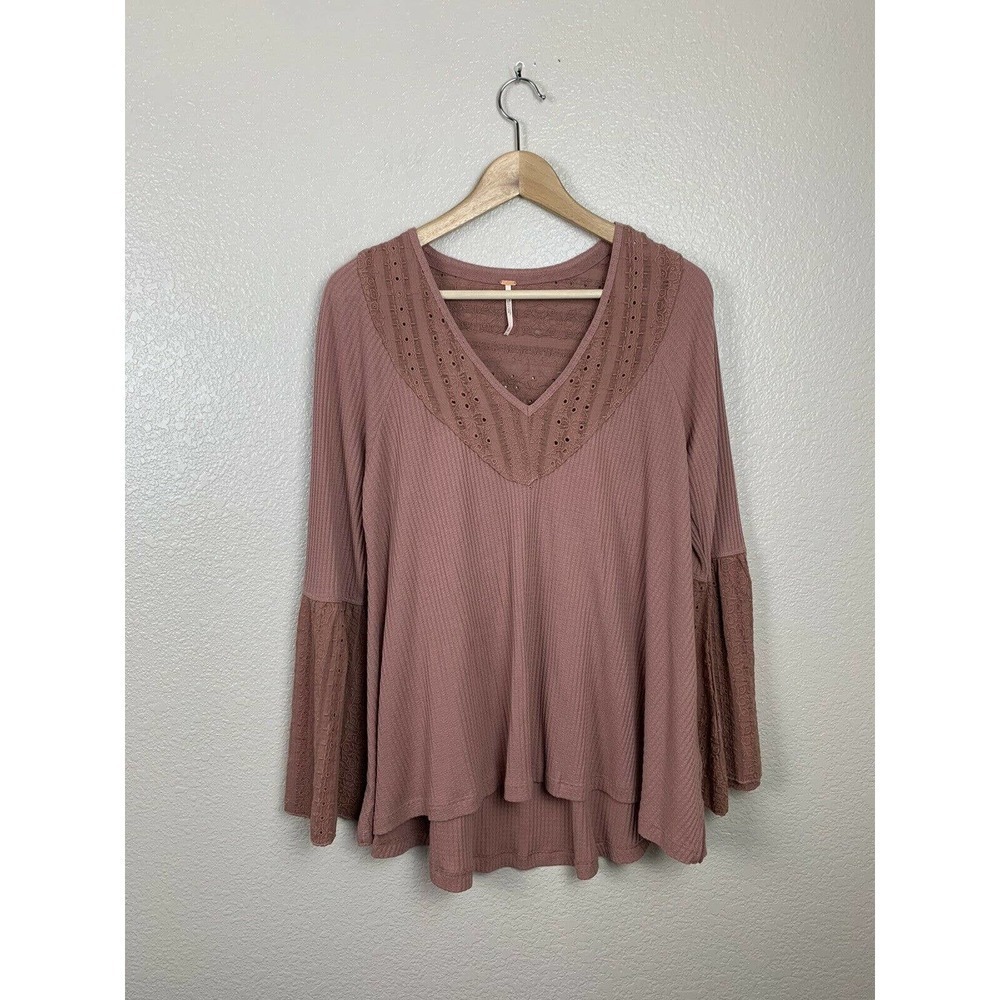 Free People Parisian Nights Bell Sleeve Top